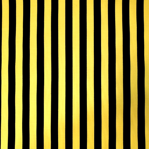 Polycotton Stripes YELLOW & BLACK